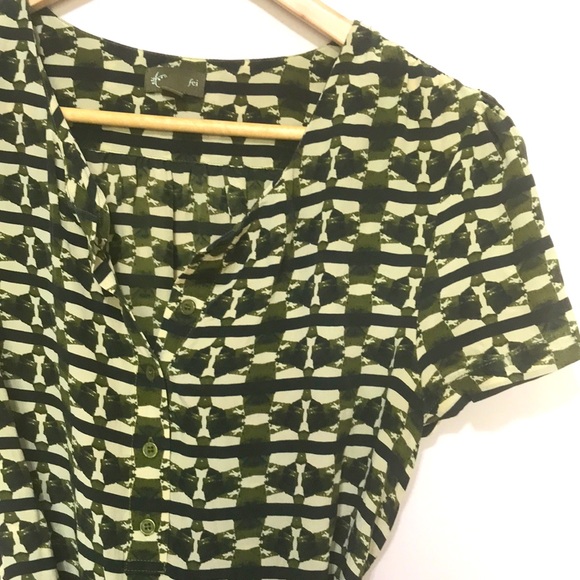 Anthropologie fei Green silk tunic blouse 4 - Picture 3 of 10